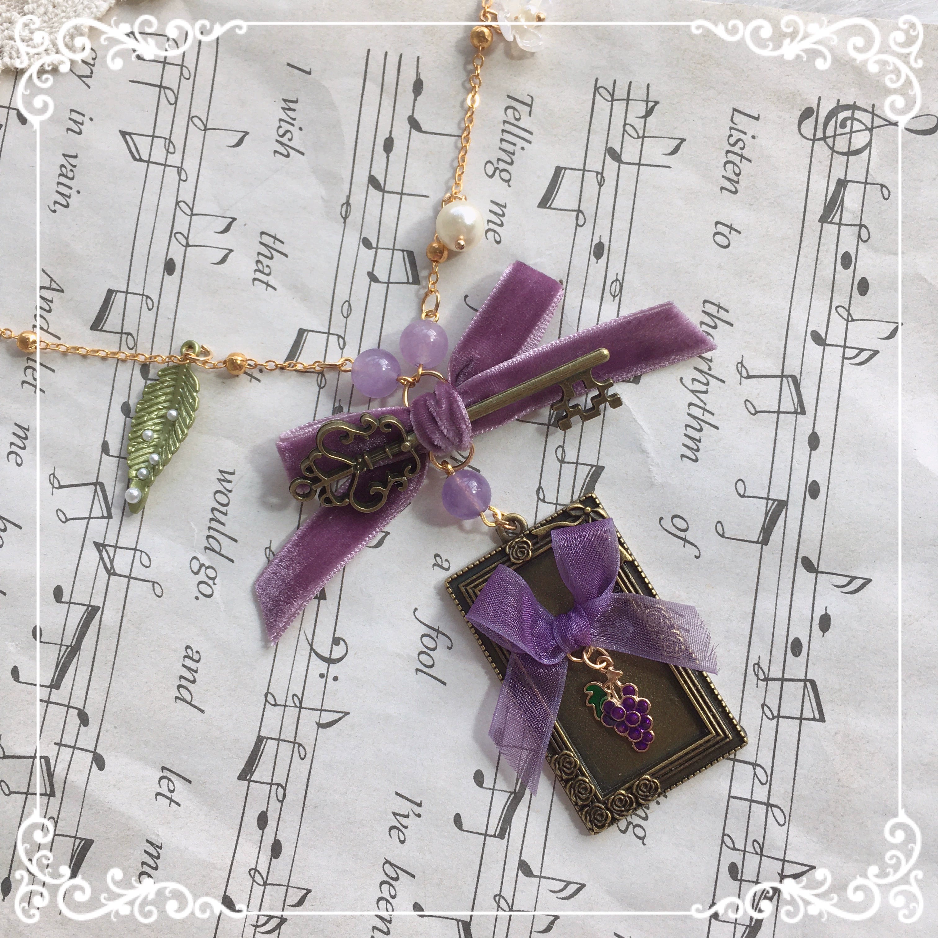(Buyforme)Chestnut Lolita~Louvre Vineyard Accessory Hairband Retro Lolita KC photo frame necklace 28850:323042