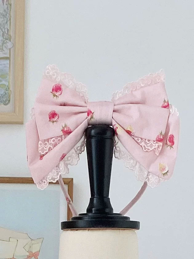 Pink Jade Strawberry - Sweet Lolita Strawberry Print JSK & OP Dress with Lace (2XL L M S XL) 45278:845311