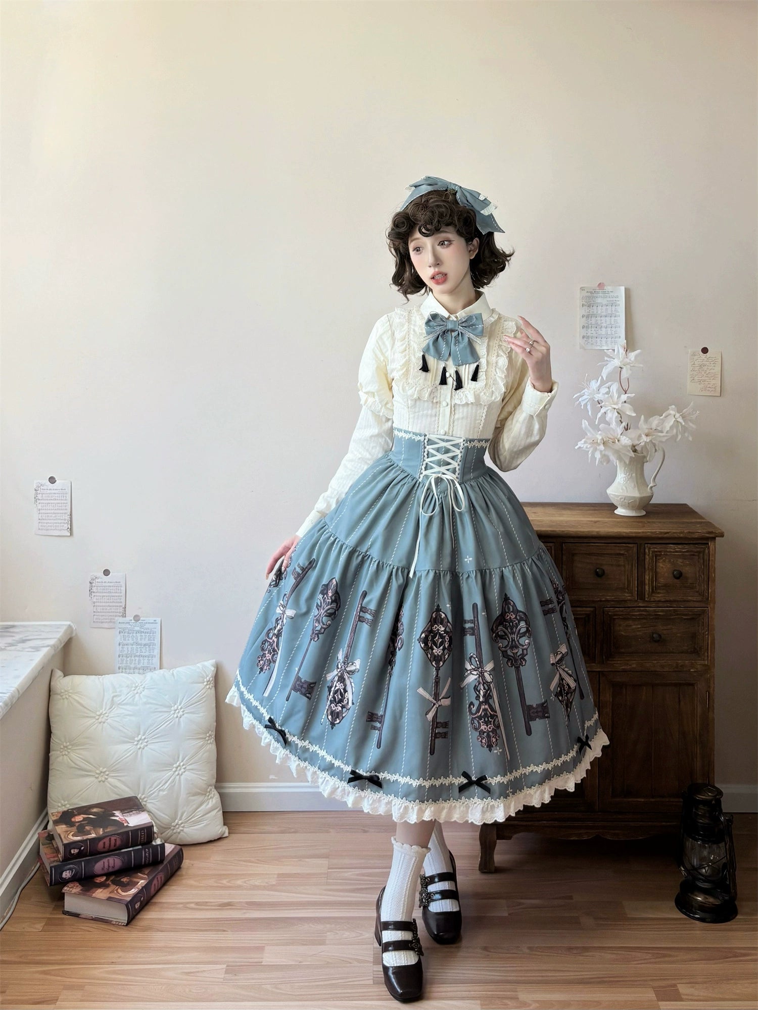 Uncle's Workshop - Secret Key - Classic Lolita Dress Suit, Key Print 43925:790964