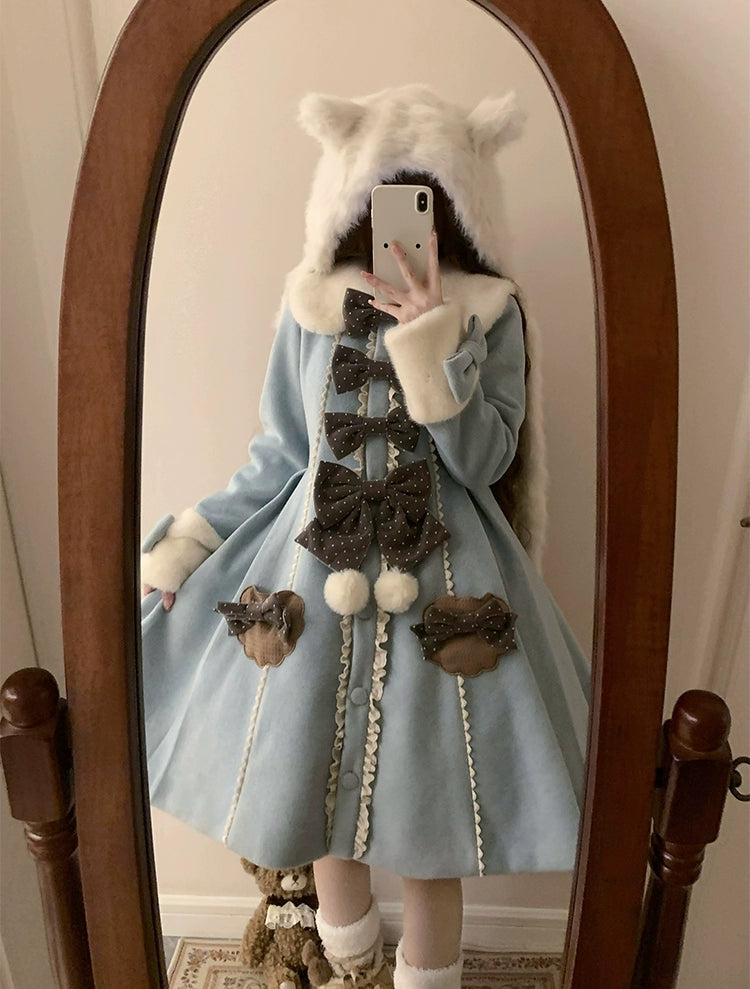 Sakurahime~Sweet Cookie~Sweet Lolita Coat Detachable Cape Pastel Outwear 40374:658106