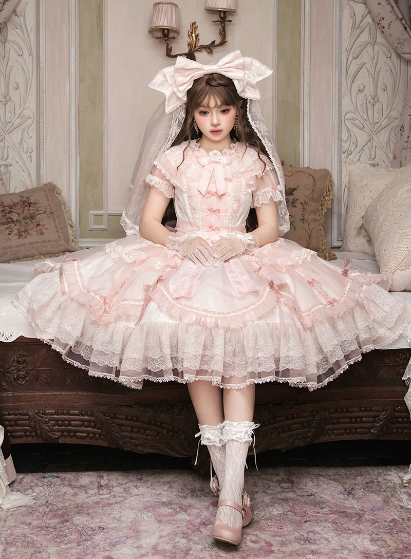 Mewroco - Candy Flavor - Gorgeous Sweet Lolita Dress, Lace & Petal Hem 43711:783668