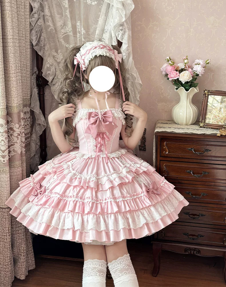 Sweet Mousse - Dreamy Sweet Lolita JSK Dress, Tiered Skirt 44761:821310