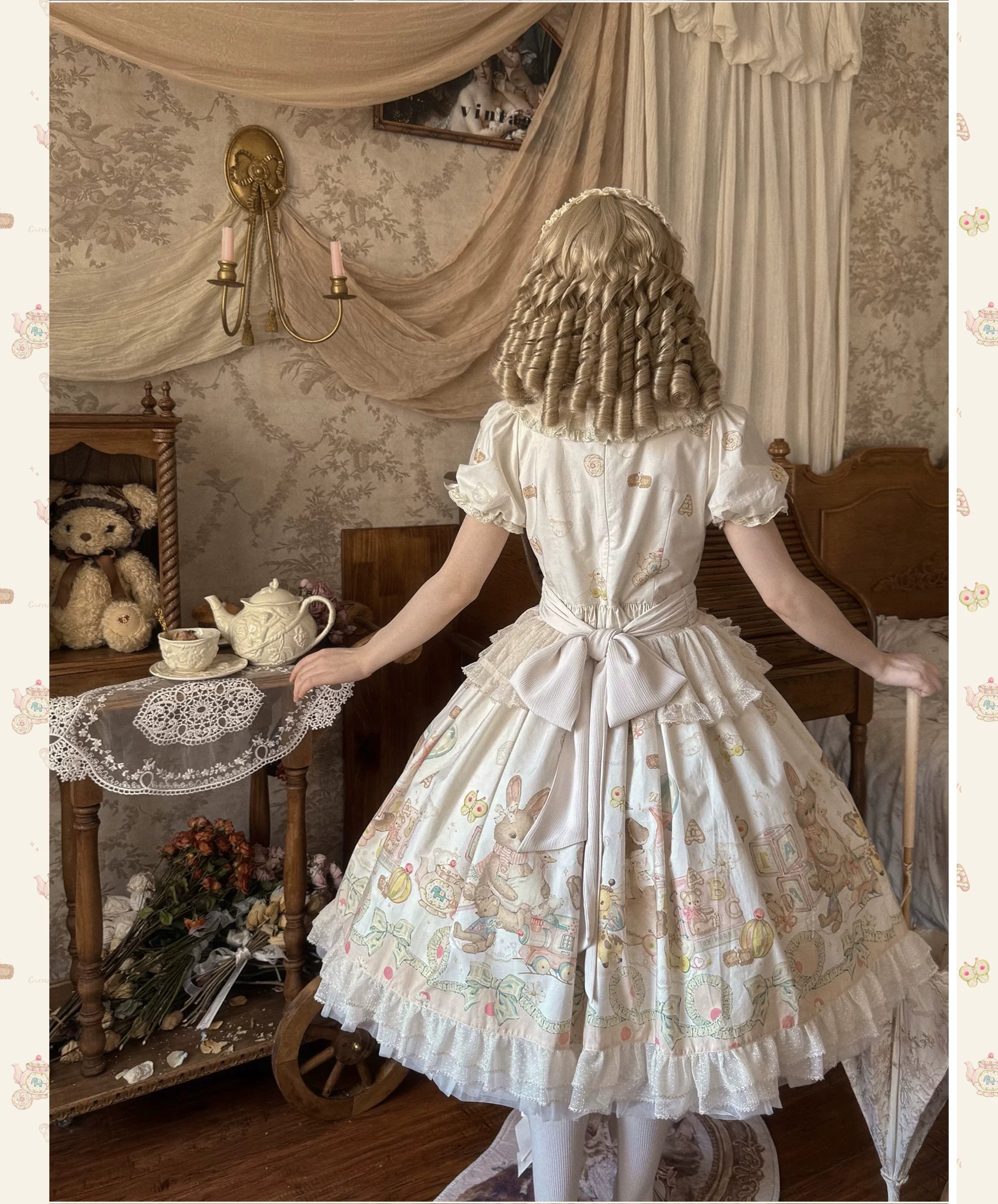 Toy Box - Doll-like Kawaii Lolita OP Dress, Toys Print 44494:812812