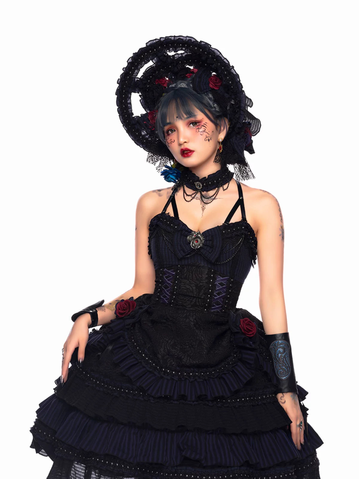 Ismailia - Gothic Lolita JSK Dress, Lace & Rose