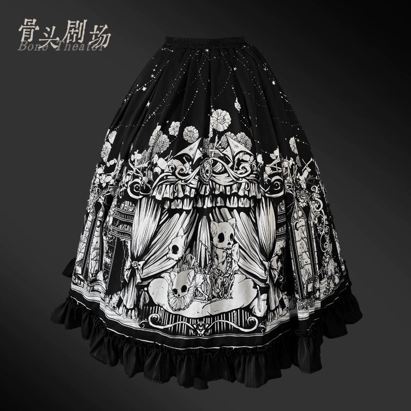 Caged Bird Hotel - Bone Theater - Halloween Gothic Lolita Fashion Shirt Skirt S SK only(size S/M labels M and size L/XL labels M)