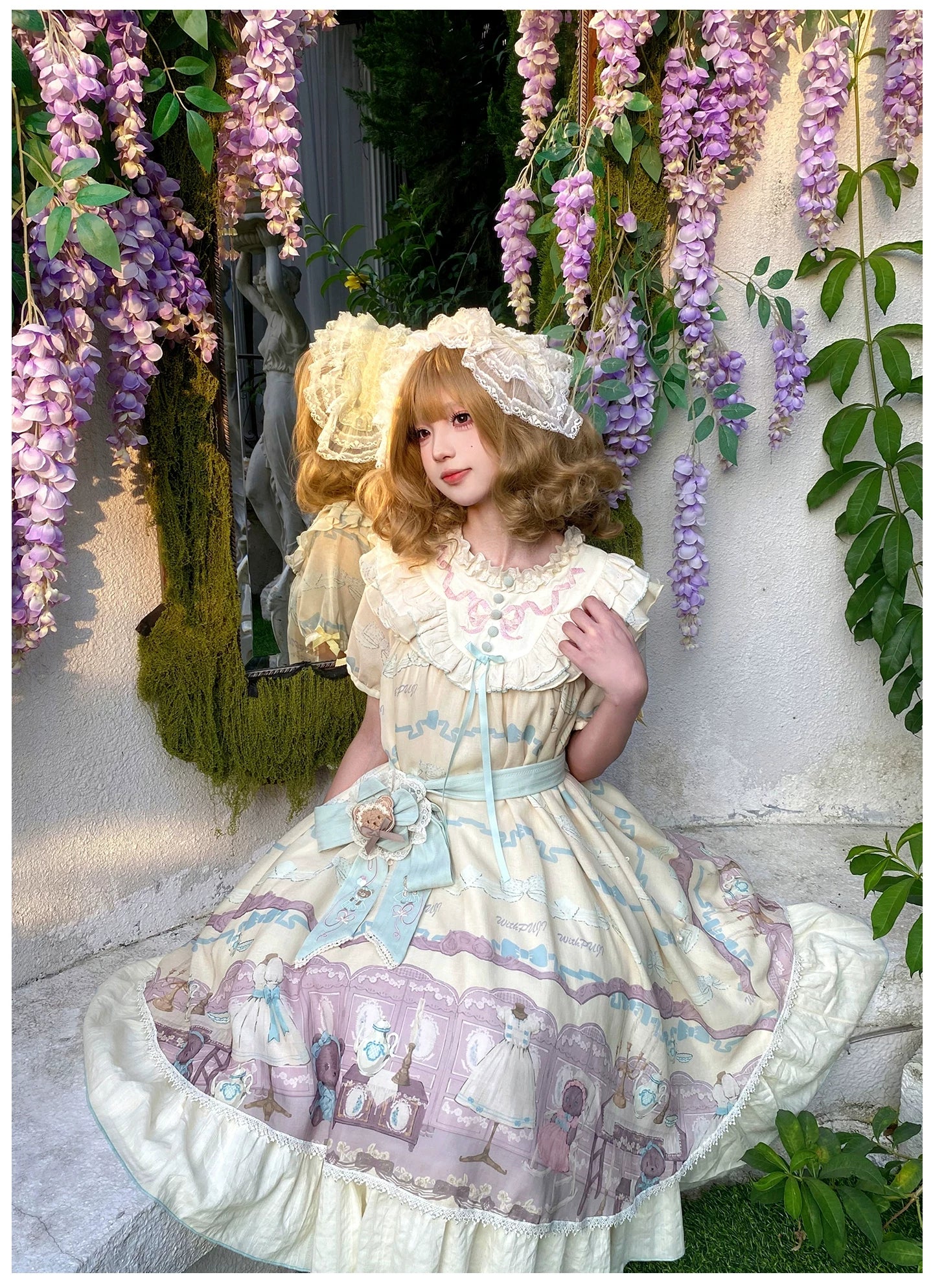 Brown Dollhouse SP - Kawaii Lolita Dollhouse Printed OP Dress with Embroidery 45551:855794