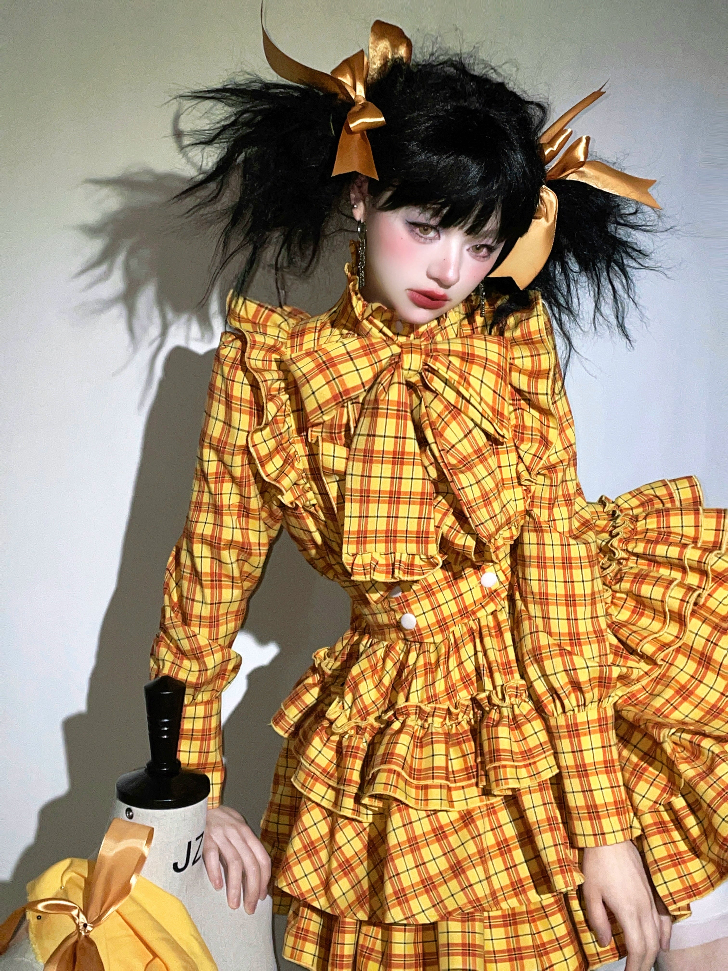 Humanoid Gift Box - Plaid Gothic Lolita Blouse & SK 44028:792598