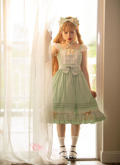 Magic Tea Party~Cute Lolita Jumper Skirt Multicolors JSK L Grass green JSK 