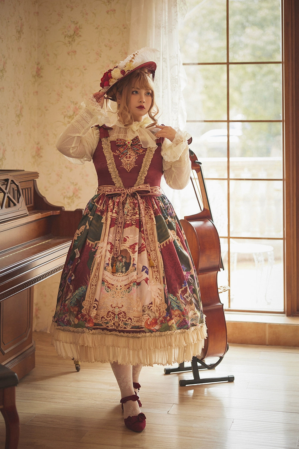 Miss Point~Kaleidoscope~Retro Lolita Dress Oil Painting Print JSK Dress Customized 35394:488300