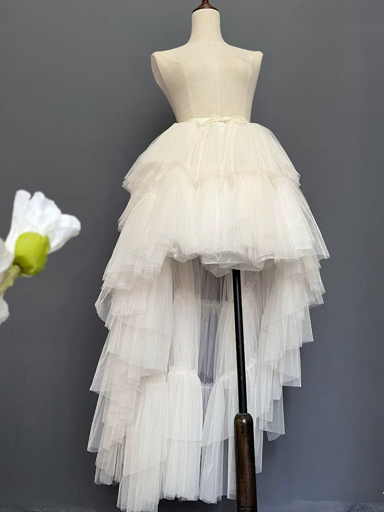 Layered Tulle Lolita Skirt, High-low Hem