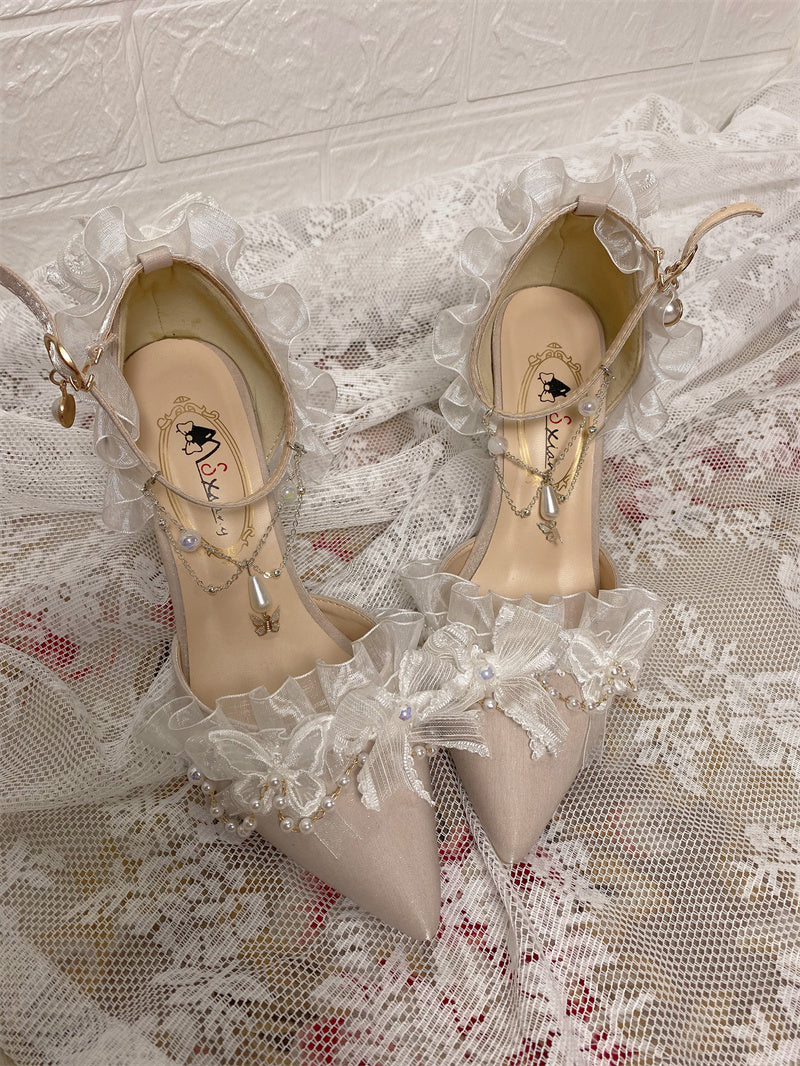 Ximeng Lolita~Deep Sea Hospital~Plus Size Wedding Lolita Bridal Shoes Customized Heels 42696:749751
