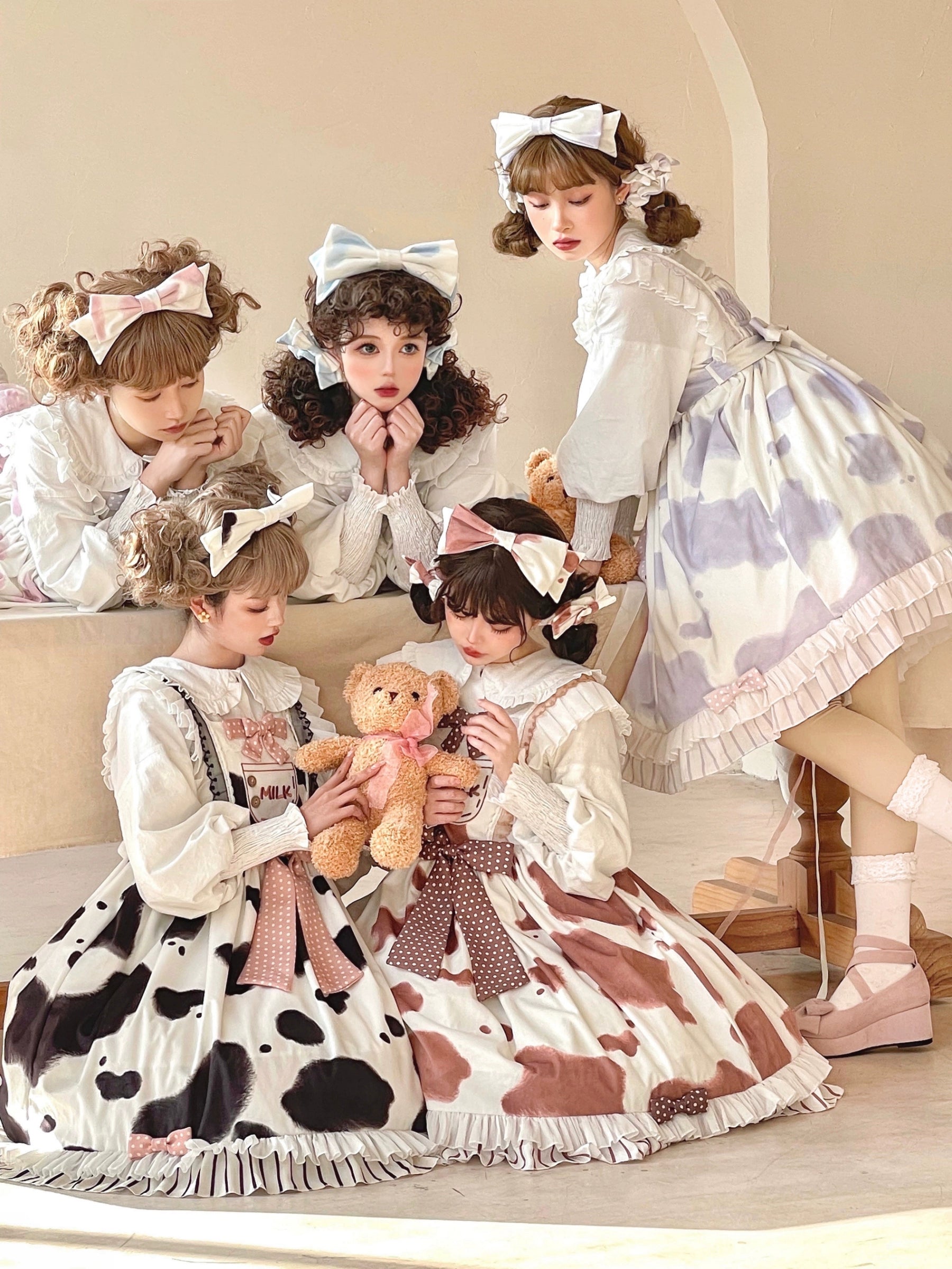 Polaris Lolita - Milky Dango - Cow Spot Kawaii Lolita JSK, Side Pockets 44304:803744