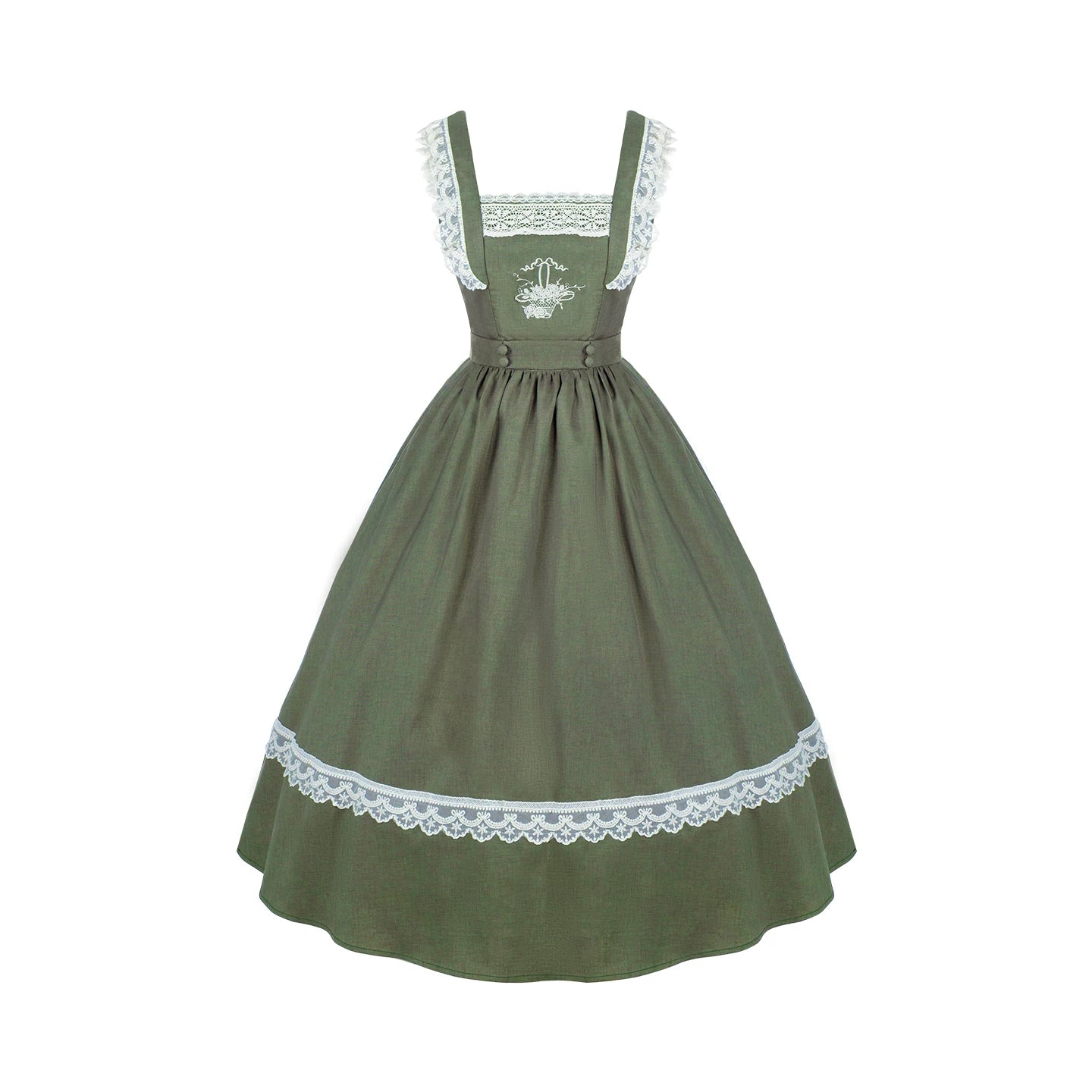 Oak in the Wind - Classic Lolita JSK Dress, Rose Basket Embroidery 45820:863488