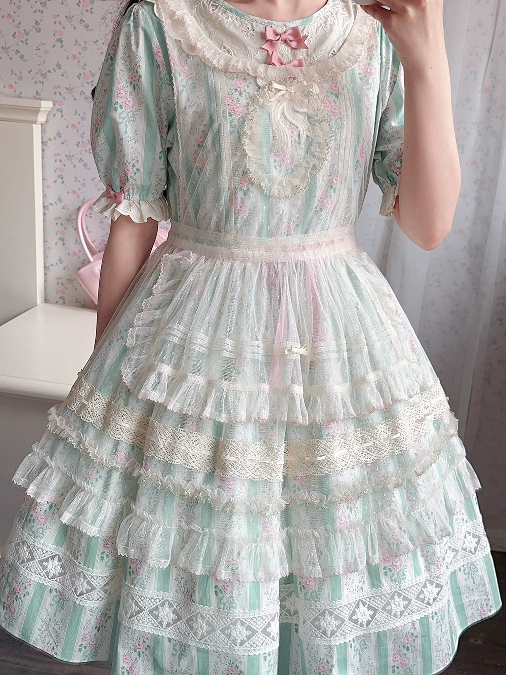 Miss Point~Customized Elegant Lolita OP Dress Cute Daily Girl Short Lolita Dress