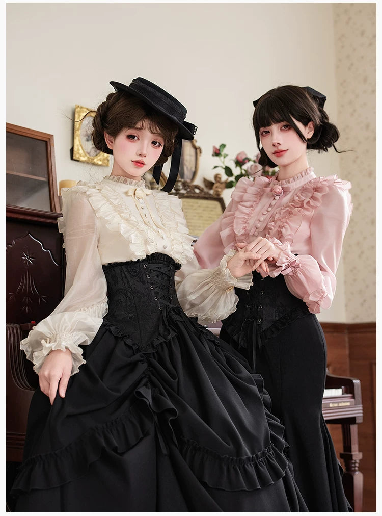 Miss Laura - Versatile Classic Lolita Blouse, Lattern Sleeves 44703:819341