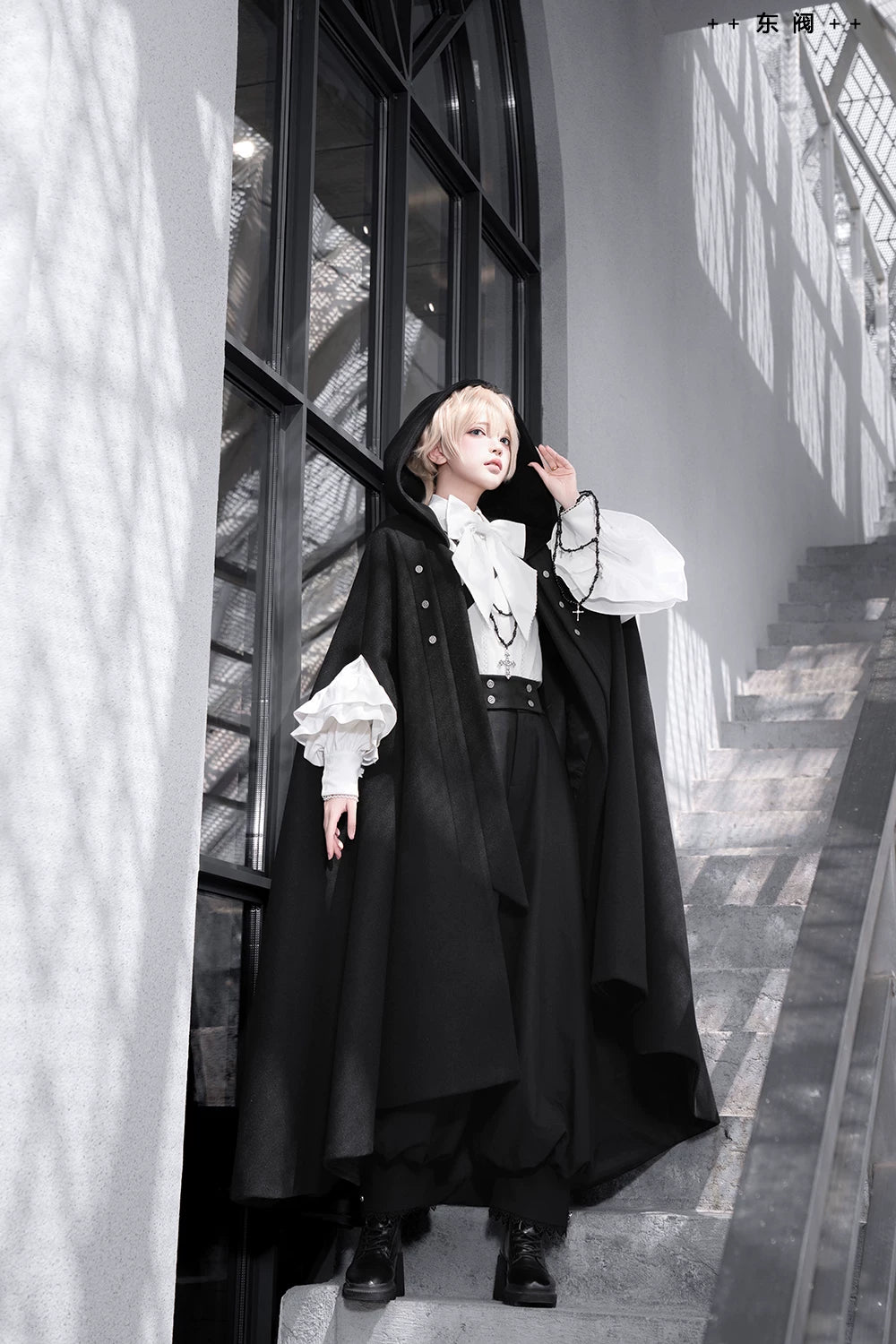 Codename 003 - Ouji Lolita Shirt and Pants Set, Hooded Cape