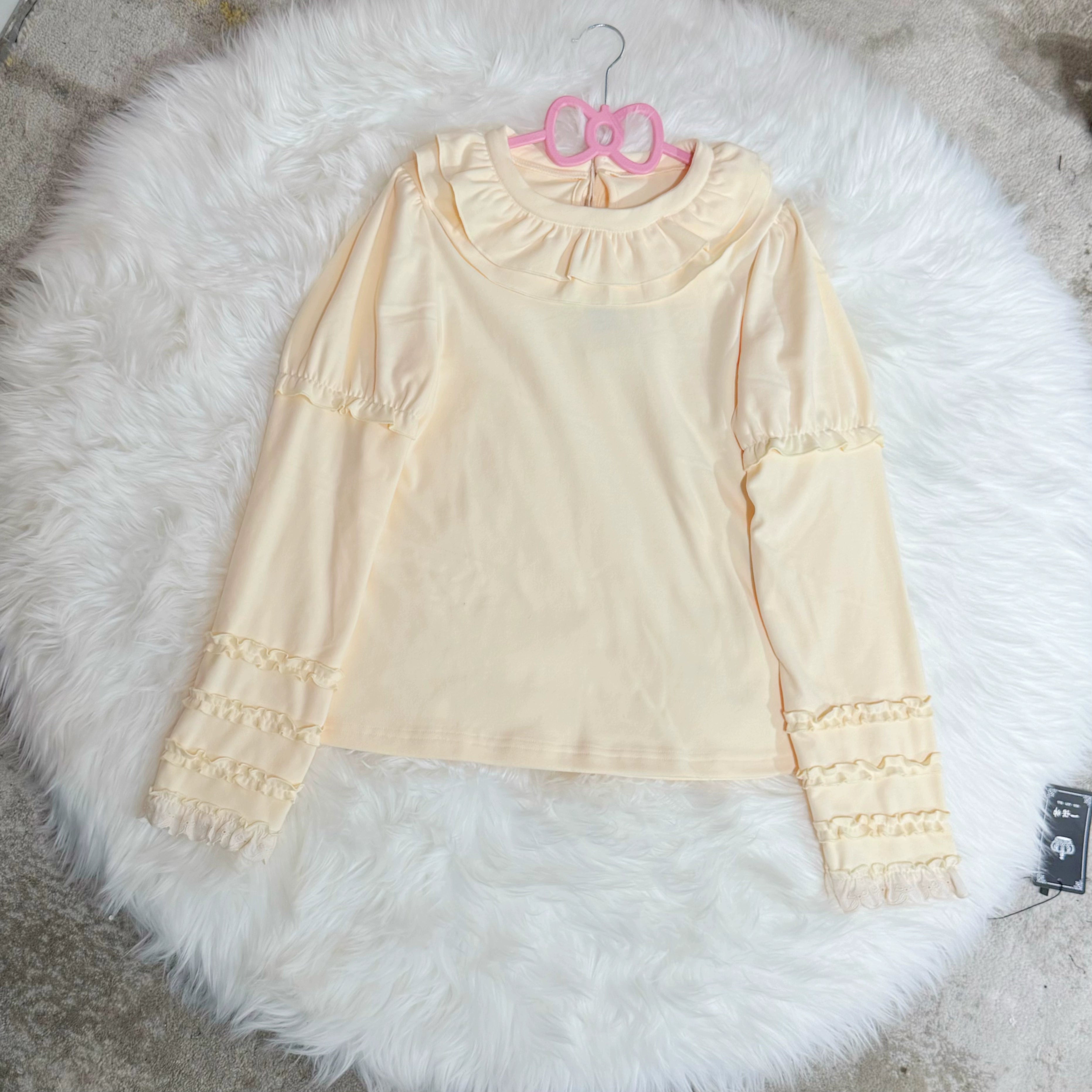 Chubby Cat Diary - Kawaii Lolita Ruffled Long Sleeve Innerwear (L M S) 44053:793529