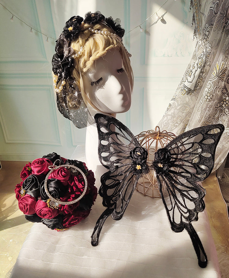 (Buyforme)Fairy Tales~Embroidered Gothic Bridal Hairclip Hanfu Lolita Headwear   
