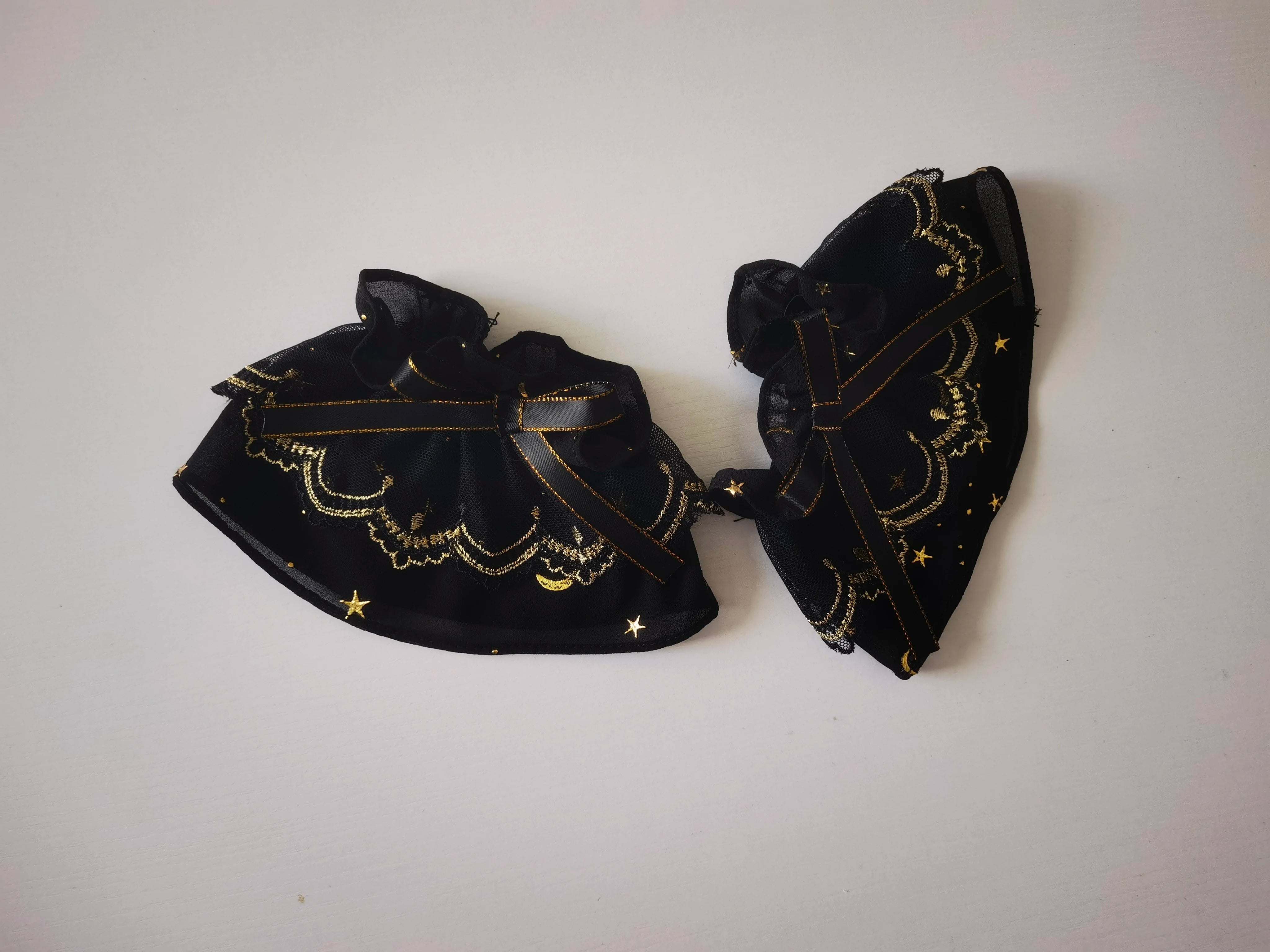 Starlight Nocturne - Black Cotton Lining Classic Lolita JSK, Star & Moon Gold Stamping (M) / 2XL 3XL 4XL 5XL 6XL L M S XL XS) 45743:860756