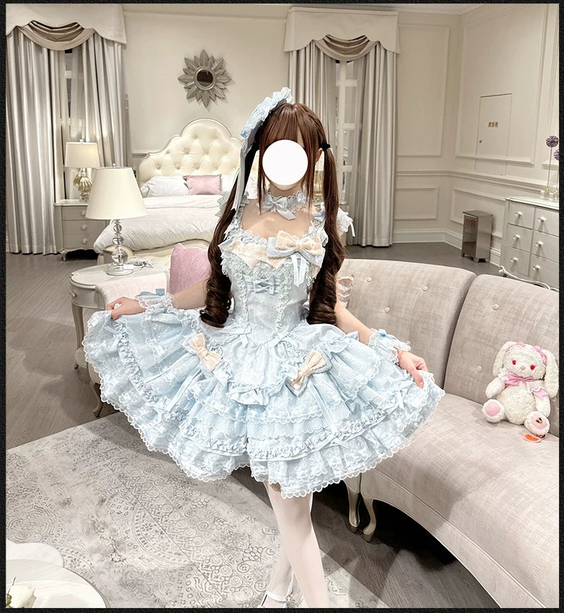 Luminous Whisper - Sweet Lolita Princess Jumper Dress, Layered Hem