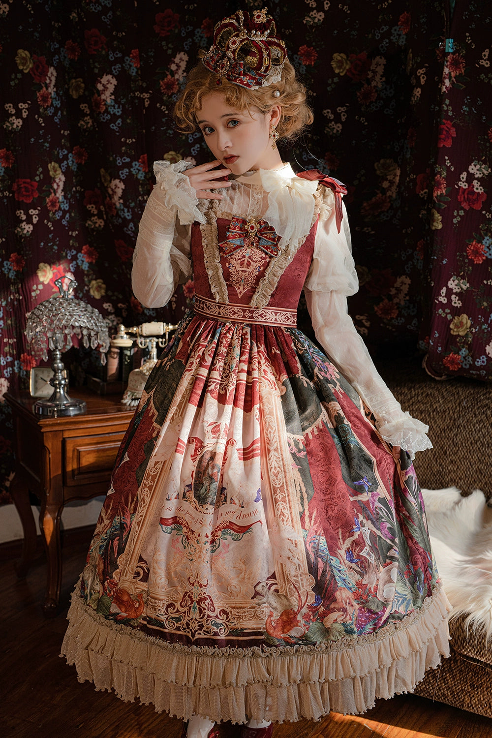 Miss Point~Kaleidoscope~Classical Lolita Shirt Dot Gauze Detachable Puff Sleeve Blouse Customized 35392:488900