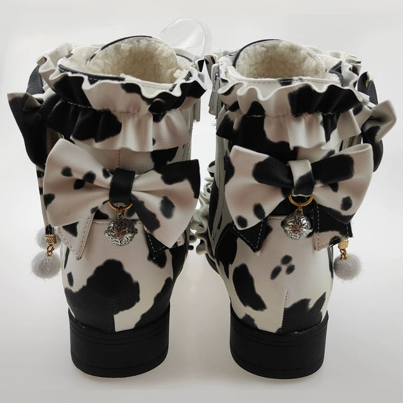 Fairy Godmother~Enthusiastic Ideation~Elegant Lolita Shoes Fleeced Short Martin Boots 32686:409468