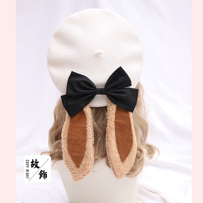 The Accessories' Story - Kawaii Lolita Beret, Detachable Bunny Ears & Bow (M) 44235:800162