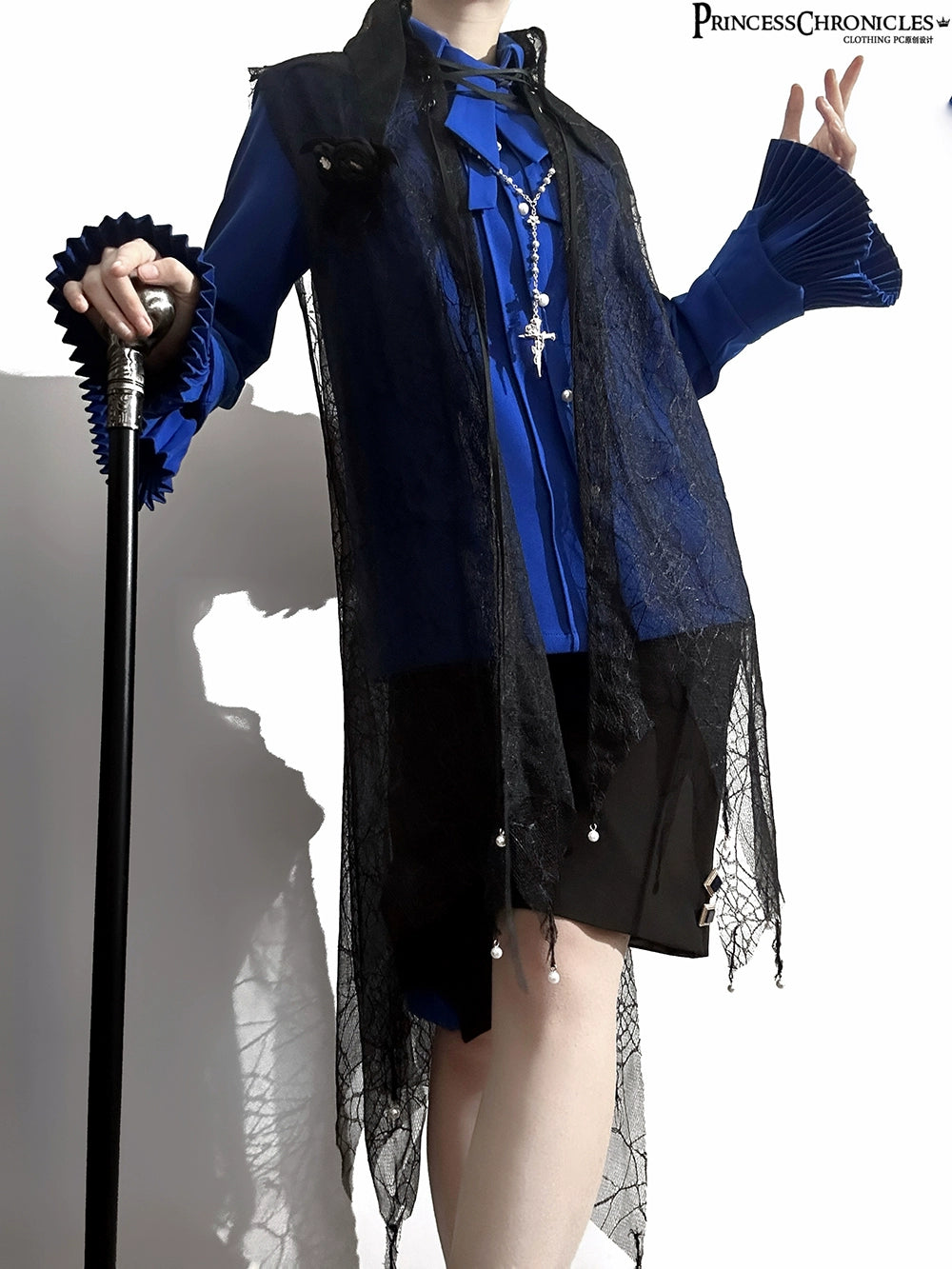Princess Chronicles - Floating Phantom - Ouji Lolita Shorts Retro Blue Shorts