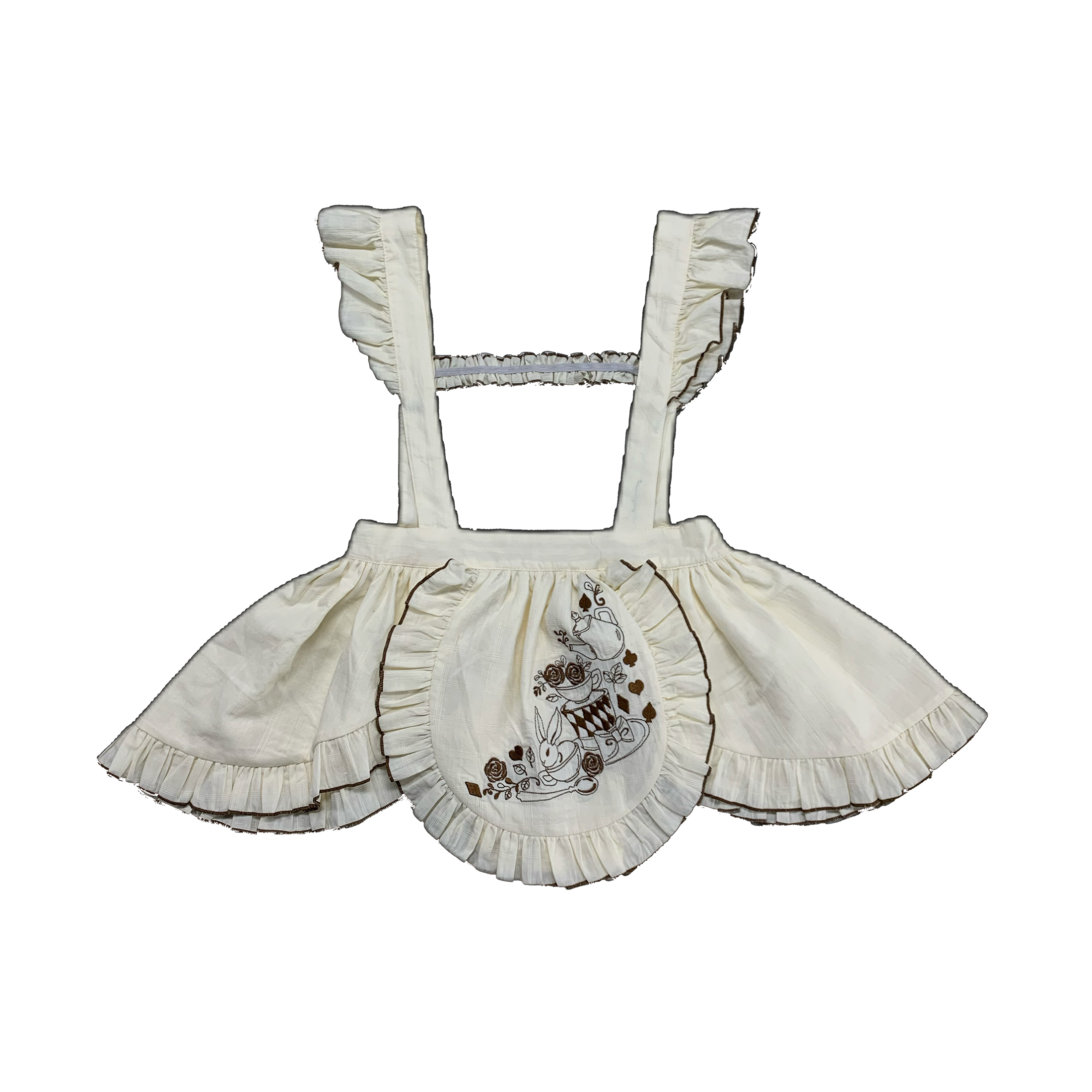 Chubby Cat Diary - Afternoon Tea - Striped Sweet Lolita OP, Petal-Ruffled Apron (2XL 3XL L M S XL) 44318:804552