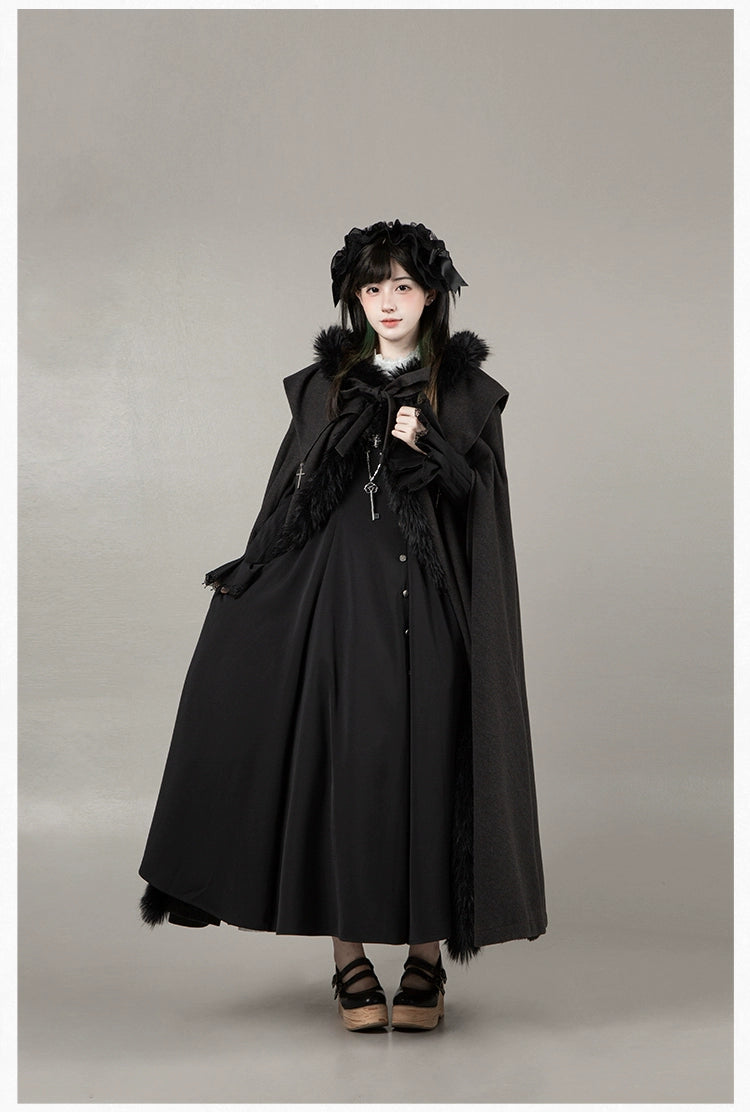 With PUJI - Letter and Poetry · Raven's Night Song - Oriental Aesthetics Gothic Lolita Dress Set 43907:788836