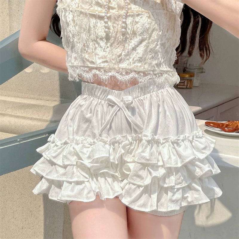 Sugar Girl~Daily Lolita Bloomers Anti-Exposure Pink Ruffle Safety Shorts 36194:515696