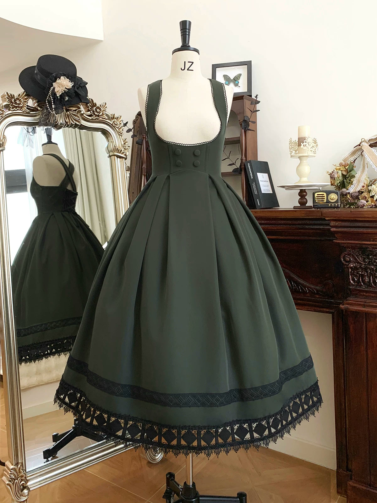 Serenade - Bust-Supporting Elegant Lolita JSK Dress, Three Length Styles (2XL L M S XL) 44419:807375