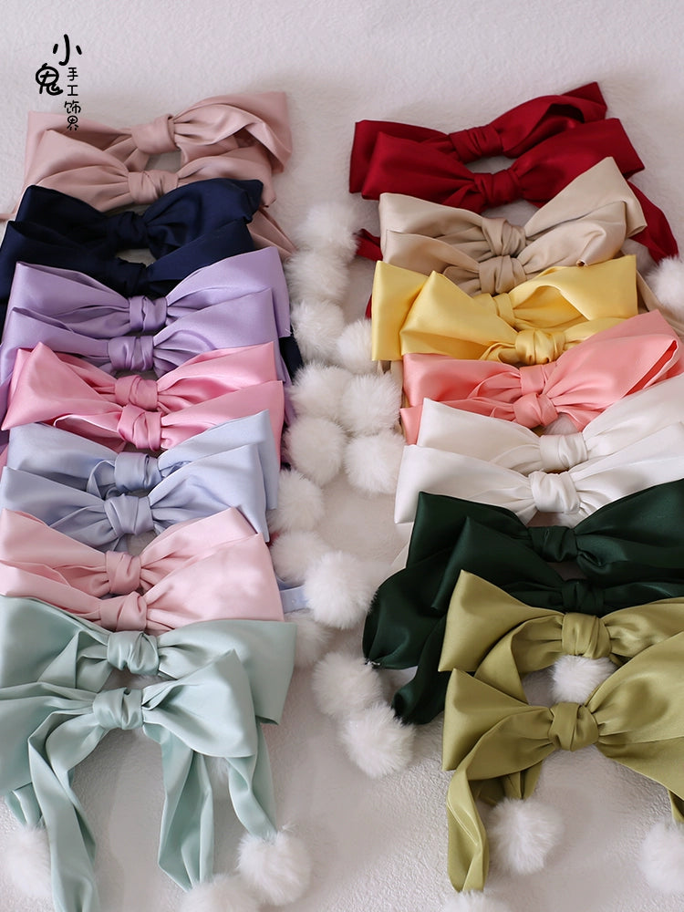 Xiaogui - Sweet Lolita Bow Hair Clips Multicolors