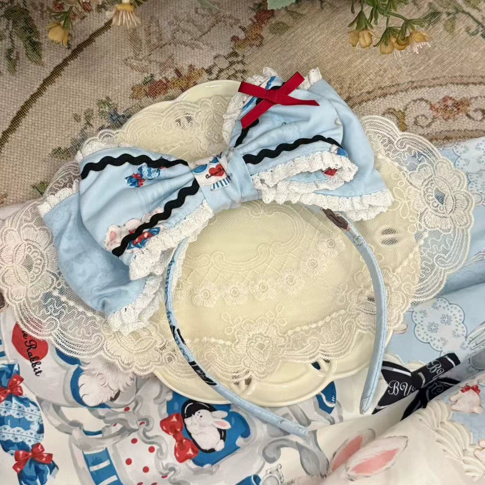 Myth Rabbit Tea Party - Sweet Lolita Dress Set, Bunny Print JSK (S) / L M S XL) 44460:809487