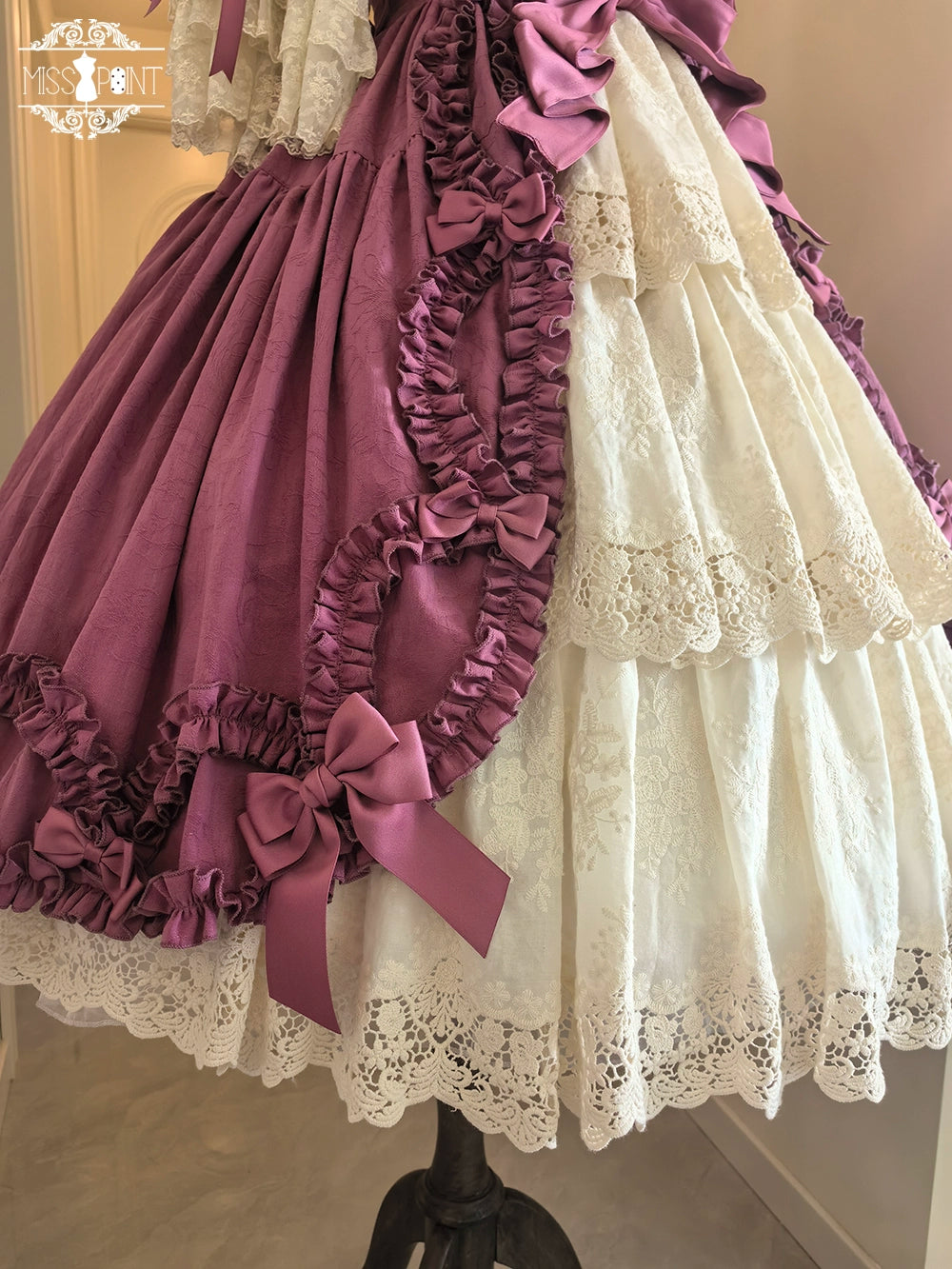 Miss Point~Lilyka Garden~Classic Lolita OP Dress Set Elegant Floral Wall Princess Sleeve 38832:606466