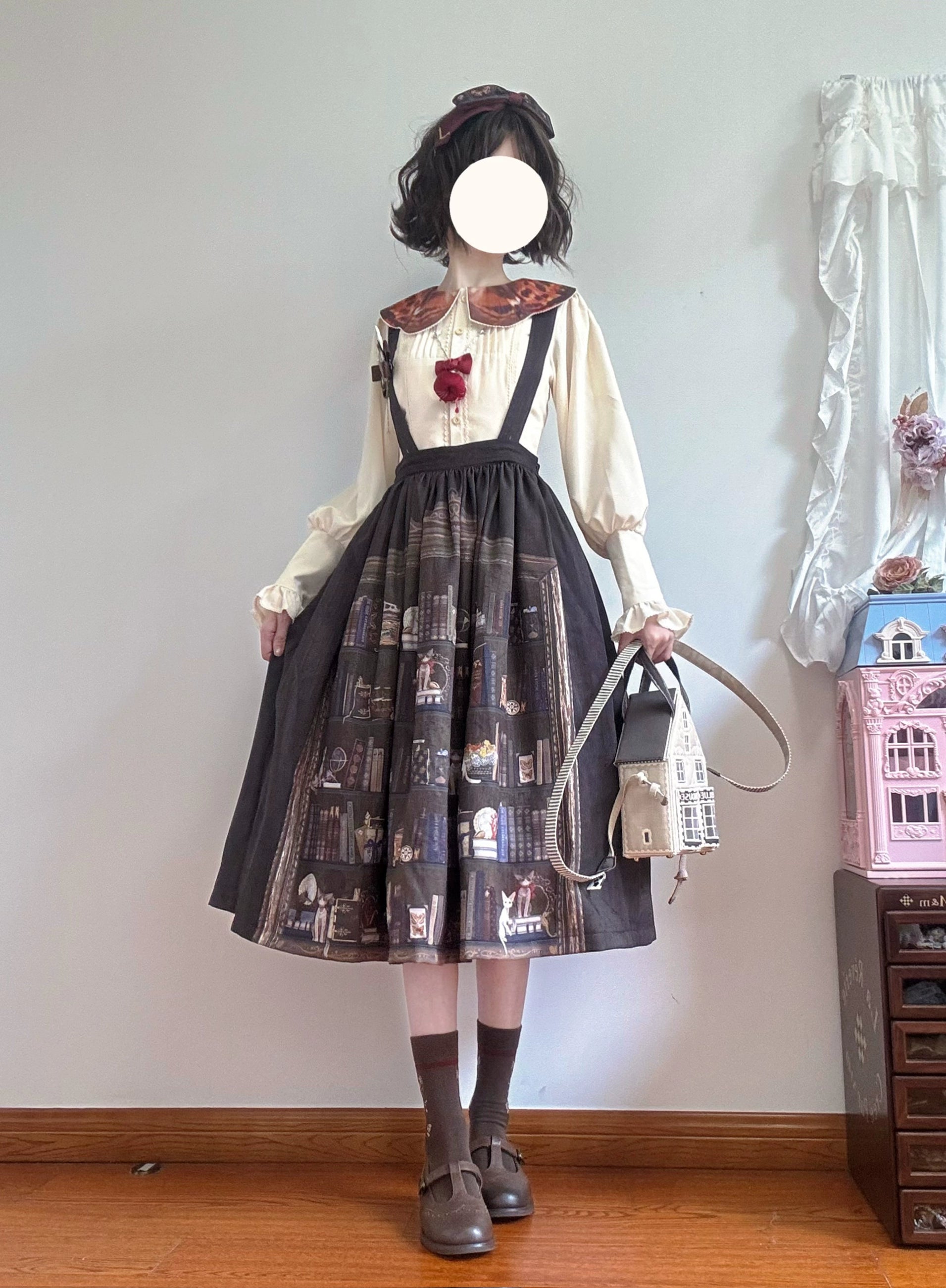 Miss Point - German Bookshelf - Classic Lolita SK, Detachable Suspenders 44026:791873