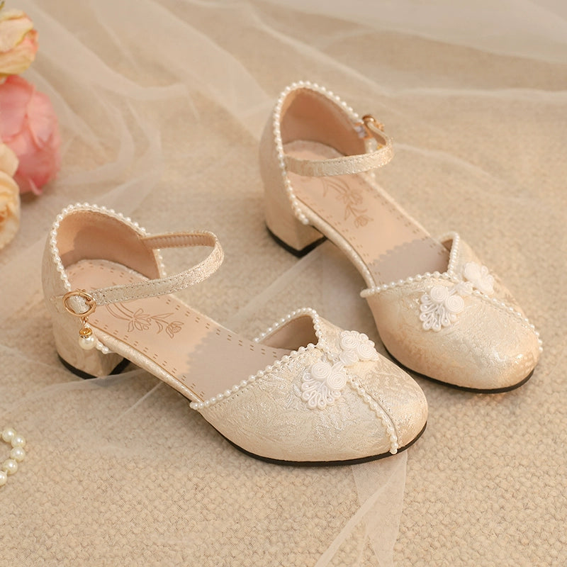 Yana - Heart Jade Yana - Qi Lolita Shoes Chunky Heels Beige 33