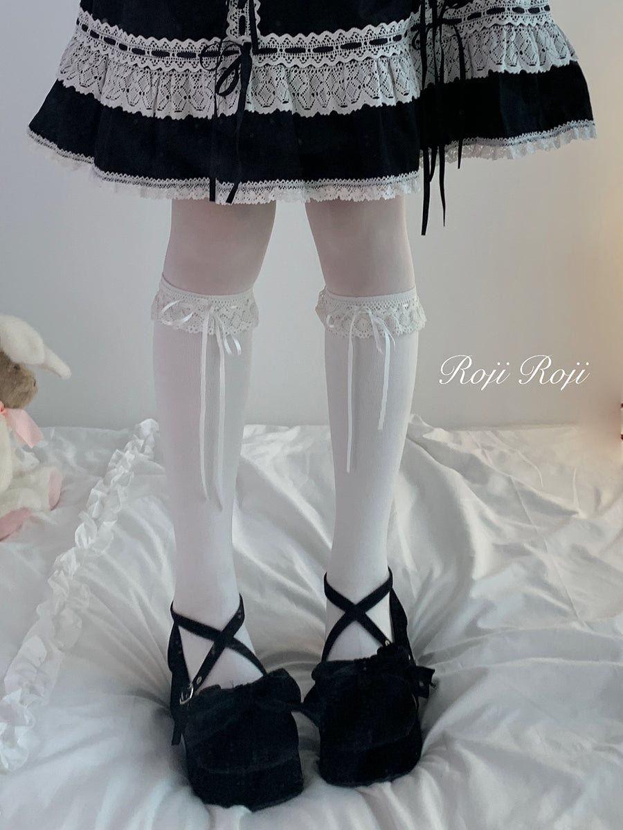 Roji Roji~Isabella~Sweet Lolita Lace Mid-Calf Socks Multicolors 16942:235088