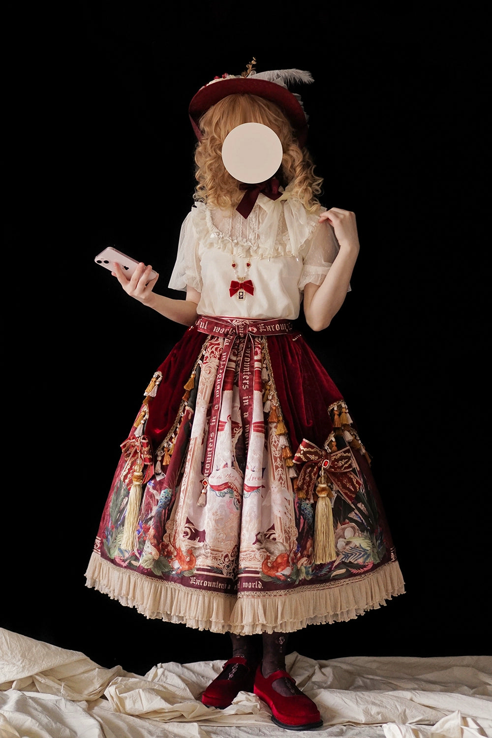 Miss Point~Kaleidoscope~Classical Lolita Shirt Dot Gauze Detachable Puff Sleeve Blouse Customized 35392:488926