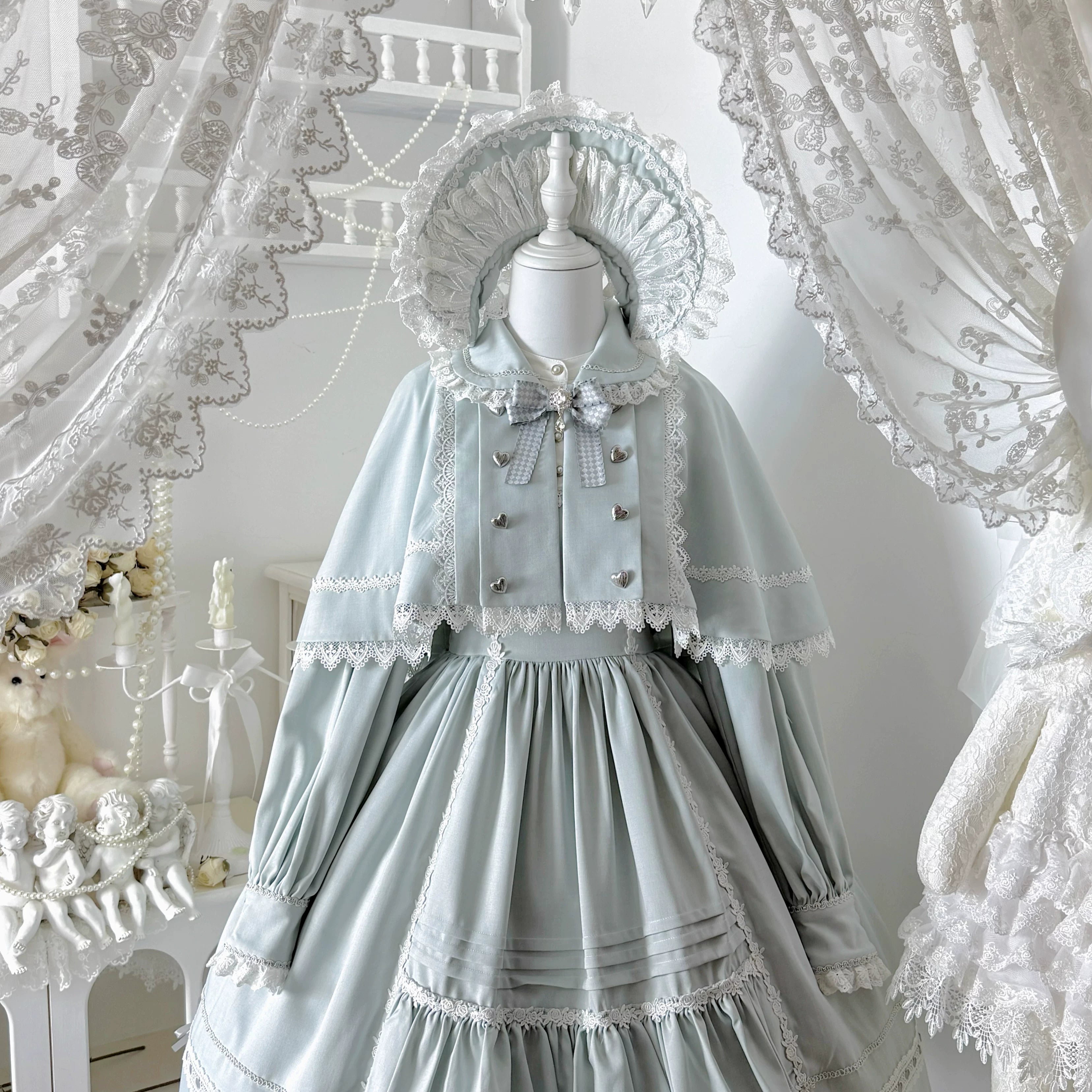 Ningyo Night - Old School Lolita OP Dress, Peter Pan Collar Cape (L M S XL) 44635:816650
