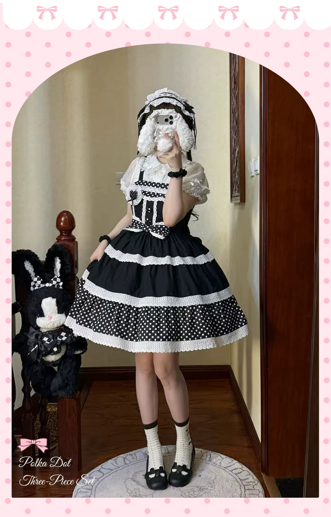 Cotton Sweet Lolita Polka Dot JSK & Salopette Dress 45589:853415