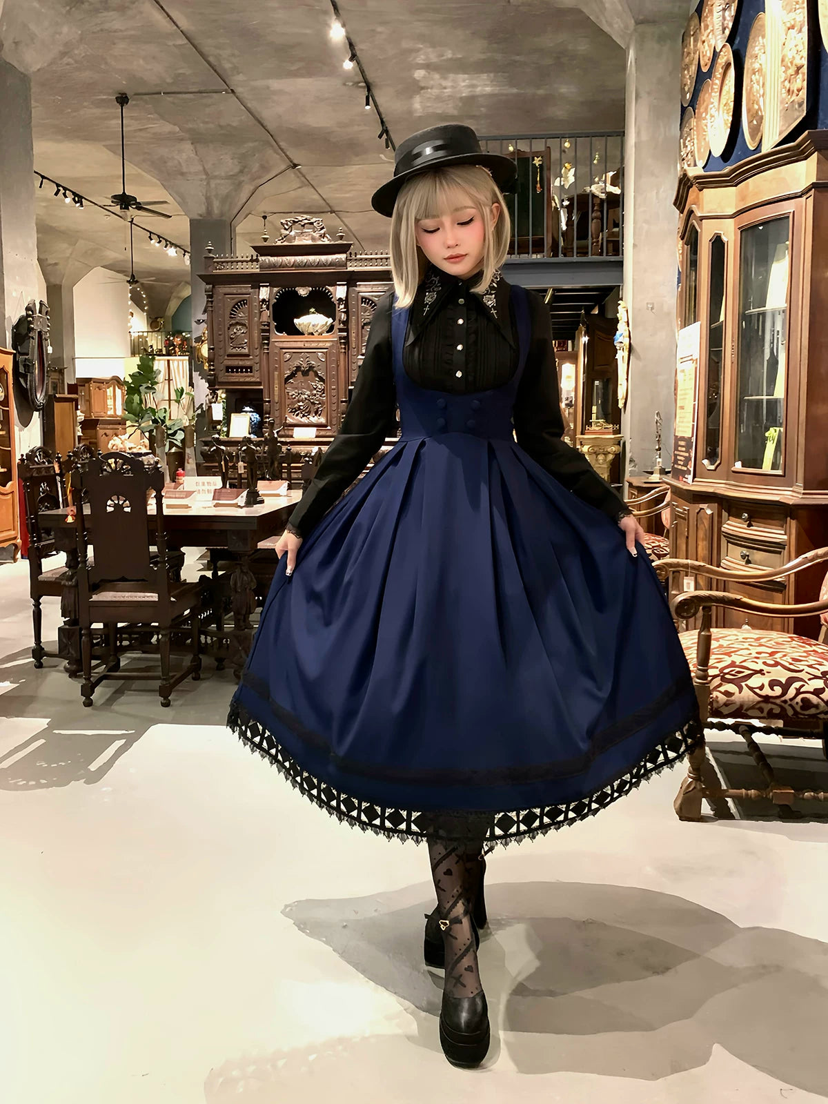 Serenade - Bust-Supporting Elegant Lolita JSK Dress, Three Length Styles 44419:807339