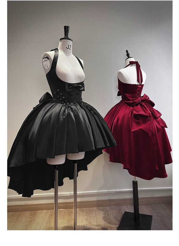 Dalmatian - Gothic Lolita Bust-supporting JSK Dress, High-low Hem 45605:854999