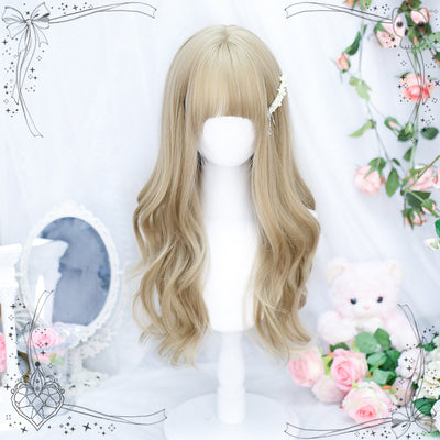 Dalao Home~Gentle Daily Lolita Long Curly Wig 1649 flaxseed gold  