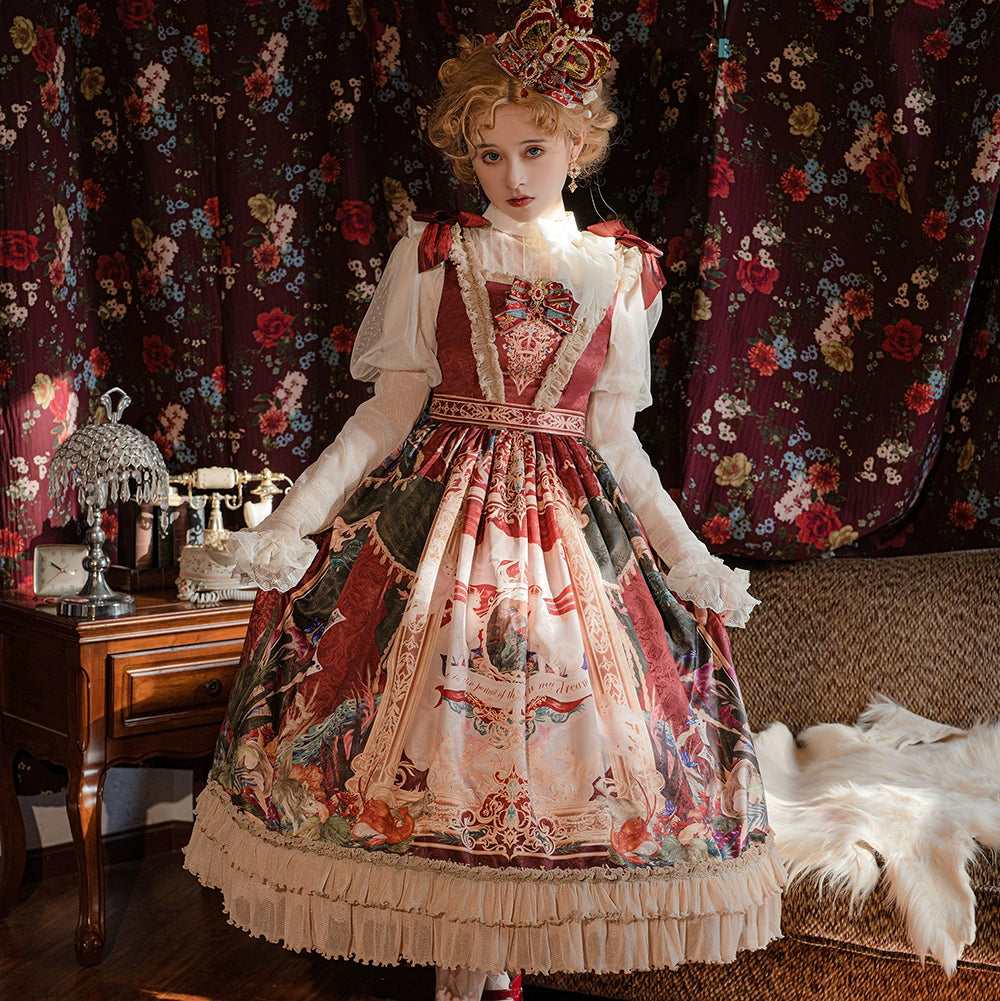 Miss Point~Kaleidoscope~Classical Lolita Shirt Dot Gauze Detachable Puff Sleeve Blouse Customized 35392:488874