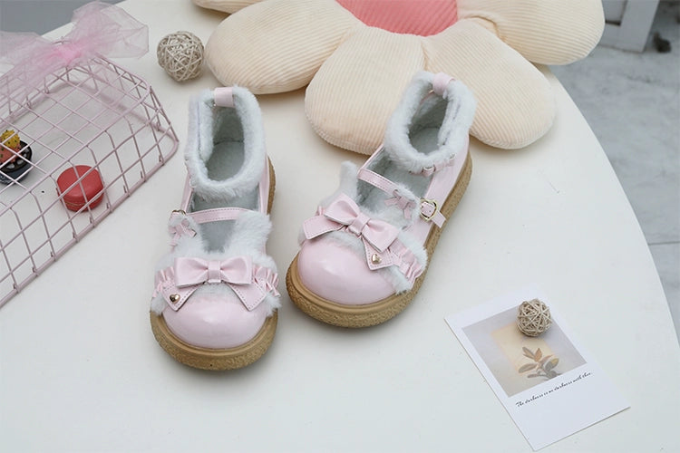 Fairy Godmother~Winter Girly Lolita Shoes Lolita Ankle Strap Shoes 32692:401900