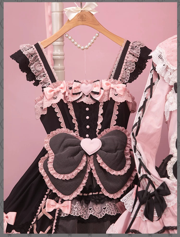 IP Collaboration Sweet Lolita JSK Dress Set,Kuromi Details