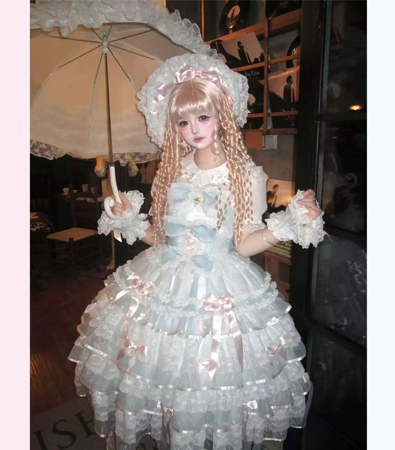 Sakura Snow Love Song - Wedding Sweet Lolita JSK Dress, Lace & Bows Details 44530:812444
