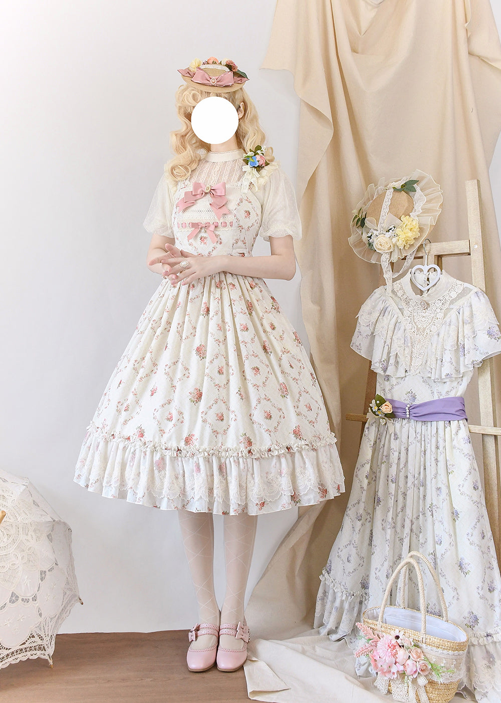 Miss Point~Customized Wood Rose 2.0 Elegant Vintage Jumper Dress 21392:302562