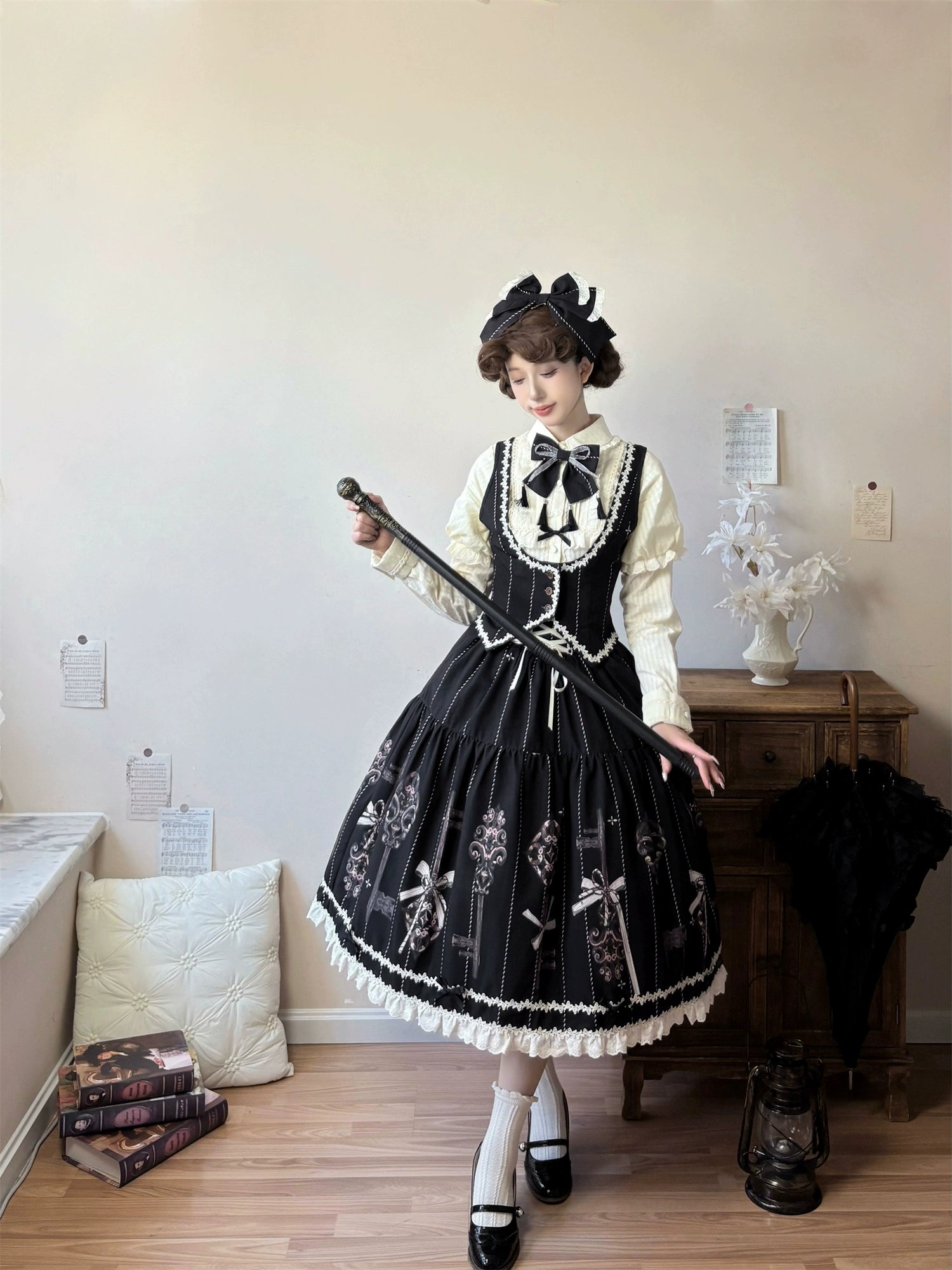 Uncle's Workshop - Secret Key - Classic Lolita Dress Suit, Key Print 43925:791017